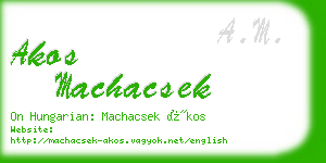 akos machacsek business card